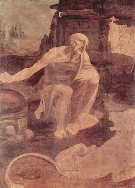 LEONARDO da Vinci Unfinished painting of St. Jerome in the Wilderness Spain oil painting art